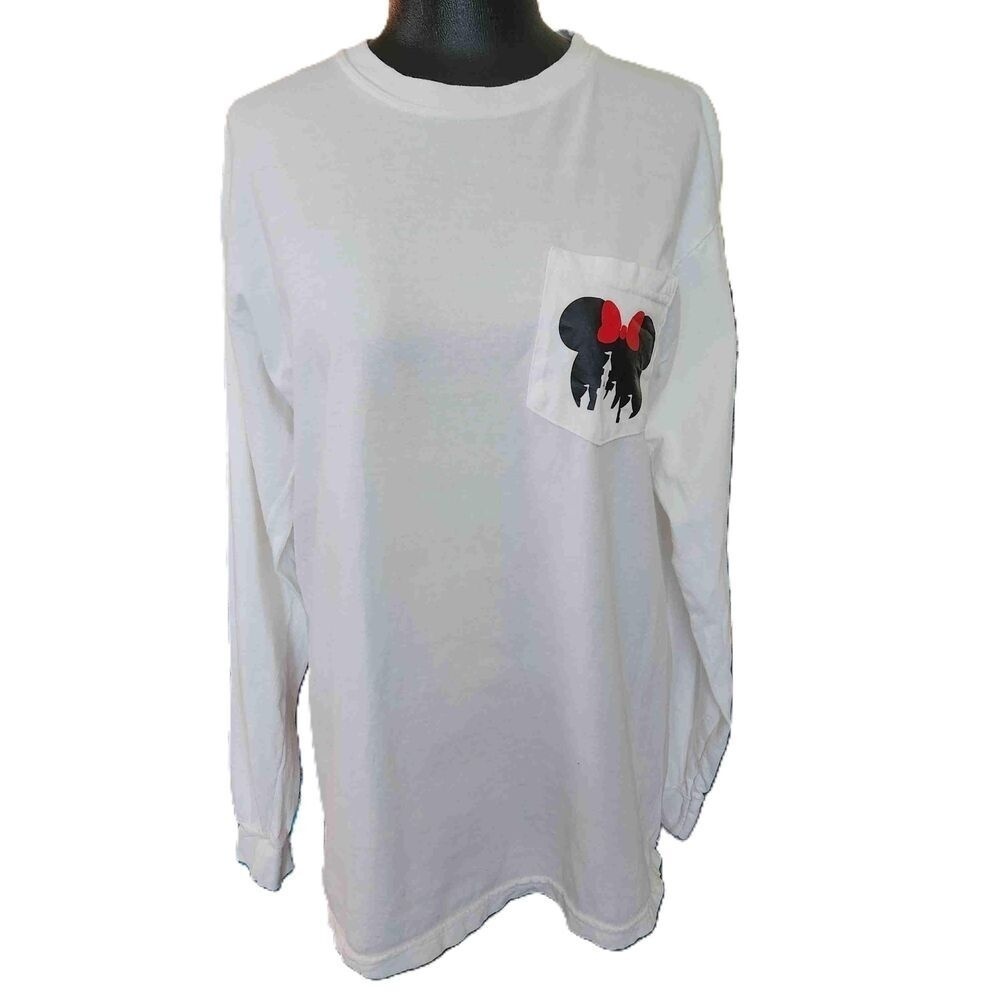 Comfort Colors White Long Sleeve Disney Unisex Tee M